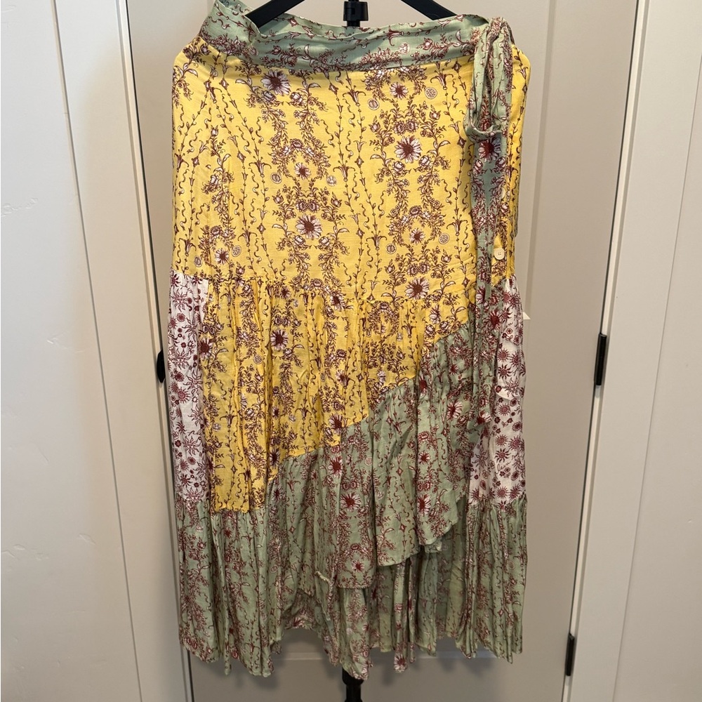Sandro Paris Patchwork Floral Maxi- Yellow and Green